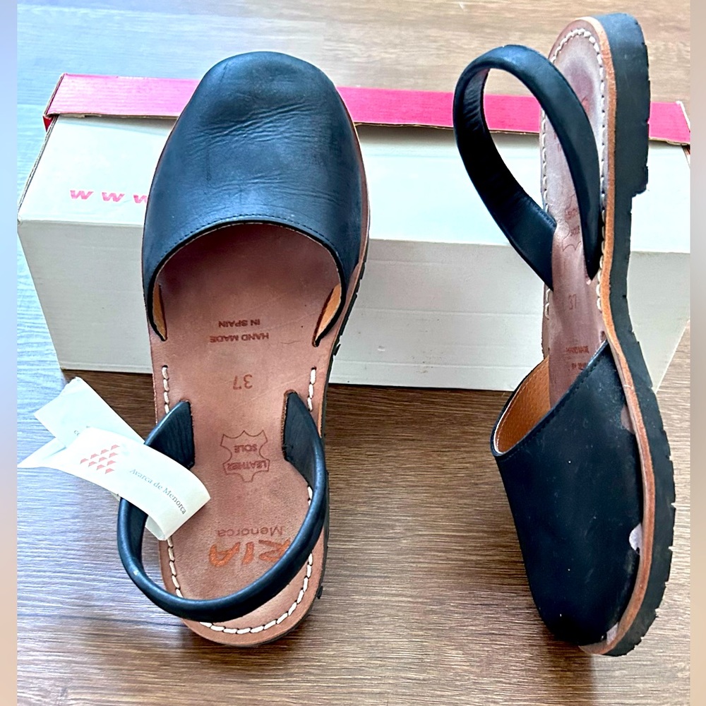 Espadrilles made in Menorca Spain, brand RIA, color black , new!!!